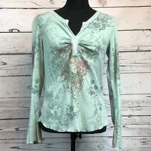 One World Embellished Long Sleeve T-Shirt